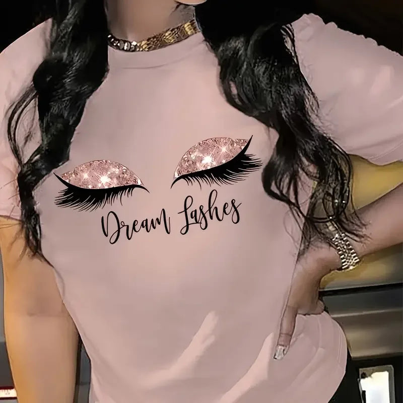 New Fashion Women's loose pink short sleeved summer T-shirt top Women's T-Shirt Designer Tees letter Print Short Sleeve