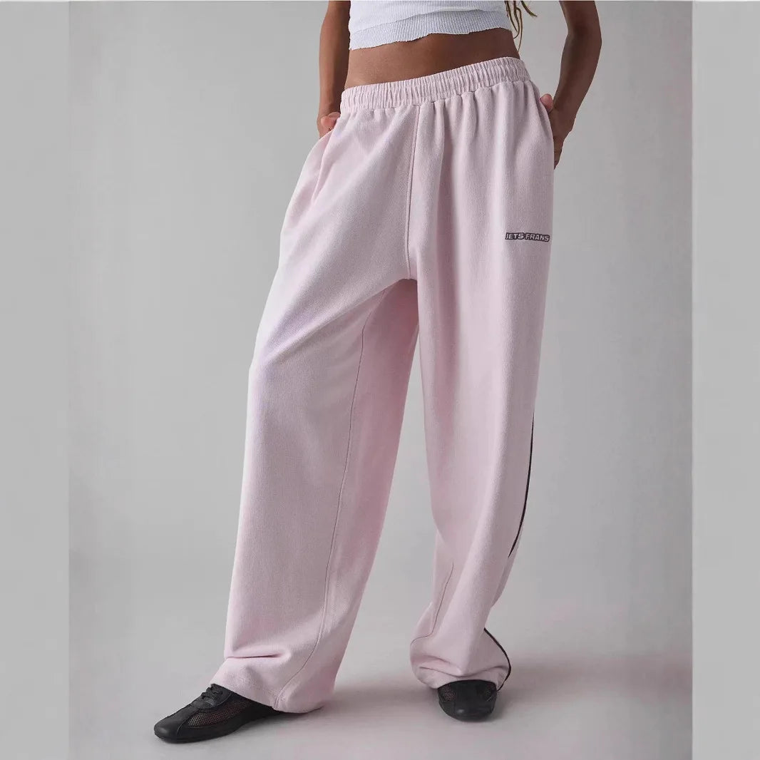 Autumn Street Sweatpants Y2K Aesthetic Slacks Stripes Fashion Personalized Letters Embroidered Casual Wide Leg Pants Trousers